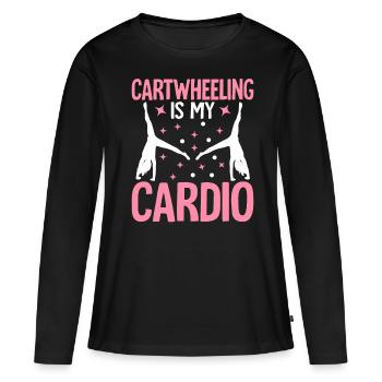 Gymnastique de la roue de charrette Cheerleading - T-shirt manches longues Premium bio Femme - noir - Devant - Julia (174cm)