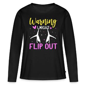 Gymnastique de la roue de charrette Cheerleading - T-shirt manches longues Premium bio Femme - noir - Devant - Julia (174cm)