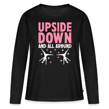 Gymnastique de la roue de charrette Cheerleading - T-shirt manches longues Premium bio Femme - noir - Devant - Julia (174cm)