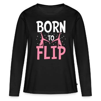 Gymnastique de la roue de charrette Cheerleading - T-shirt manches longues Premium bio Femme - noir - Devant - Julia (174cm)