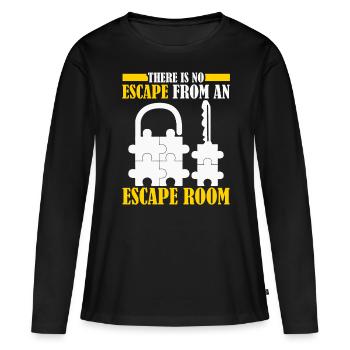 Jeu d’évasion Escape Game - T-shirt manches longues Premium bio Femme - noir - Devant - Julia (174cm)
