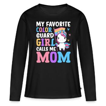 Weibliche Fahnenwache - Frauen Premium Bio Langarmshirt - Schwarz - Vorne - Julia (174cm)