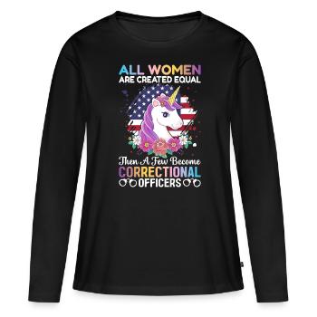 Weibliche Strafverfolgungsbehörden - Frauen Premium Bio Langarmshirt - Schwarz - Vorne - Julia (174cm)
