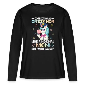 Weibliche Strafverfolgungsbehörden - Frauen Premium Bio Langarmshirt - Schwarz - Vorne - Julia (174cm)