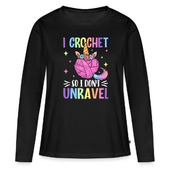 Crochet Crochet Tricot - T-shirt manches longues Premium bio Femme - noir - Devant - Julia (174cm)