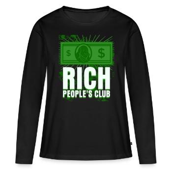 Actions Économie Actions Capitalisme - T-shirt manches longues Premium bio Femme - noir - Devant - Julia (174cm)