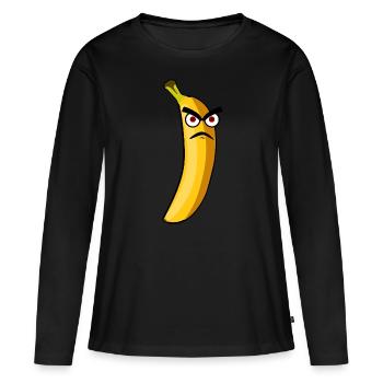 Banane Bananes grincheuses - T-shirt manches longues Premium bio Femme - noir - Devant - Julia (174cm)