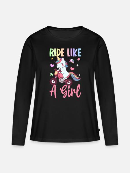 Dirt Bike Girl Female Dirt Biker - Women's Premium Organic Long Sleeve Shirt - black