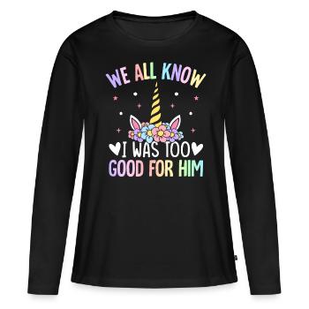 Célébration de la fête du divorce - T-shirt manches longues Premium bio Femme - noir - Devant - Julia (174cm)