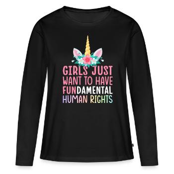 Féministe libérale Femme - T-shirt manches longues Premium bio Femme - noir - Devant - Julia (174cm)