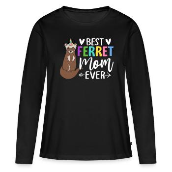 Amante de furet - T-shirt manches longues Premium bio Femme - noir - Devant - Julia (174cm)