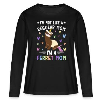 Amante de furet - T-shirt manches longues Premium bio Femme - noir - Devant - Julia (174cm)