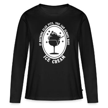 Ice Cream Cup - Frauen Premium Bio Langarmshirt - Schwarz - Vorne - Julia (174cm)