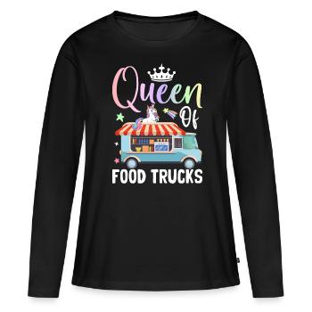 Weiblich - Frauen Premium Bio Langarmshirt - Schwarz - Vorne - Julia (174cm)
