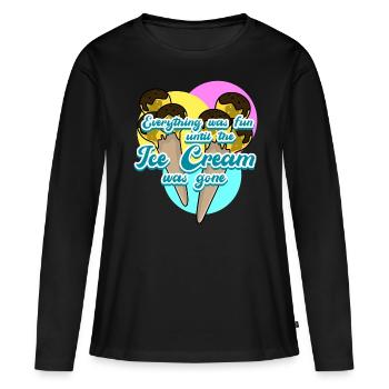 Ice Cream Icecream - Frauen Premium Bio Langarmshirt - Schwarz - Vorne - Julia (174cm)