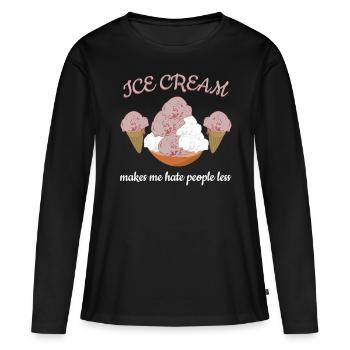 Ice Cream Cup Icecream - Frauen Premium Bio Langarmshirt - Schwarz - Vorne - Julia (174cm)