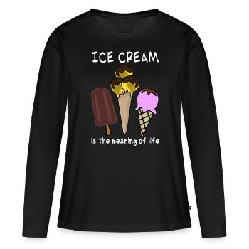 Icecream Ice Cream - Frauen Premium Bio Langarmshirt - Schwarz - Vorne - Julia (174cm)