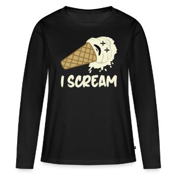 Icecream Screaming Ice Cream - Frauen Premium Bio Langarmshirt - Schwarz - Vorne - Julia (174cm)