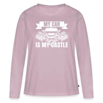 Mécanicien Mécanicien Atelier Automobile - T-shirt manches longues Premium bio Femme - rose poudré - Devant - Julia (174cm)