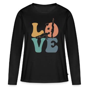 Burpees Workout Gym - T-shirt manches longues Premium bio Femme - noir - Devant - Julia (174cm)