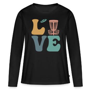 Disc Golf Disc Golfing Disc Golfer - Frauen Premium Bio Langarmshirt - Schwarz - Vorne - Julia (174cm)