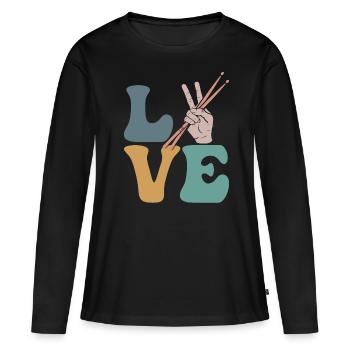 Drummers Drums Drums - Women's Premium Organic Long Sleeve Shirt - black - Front - Julia (174cm)