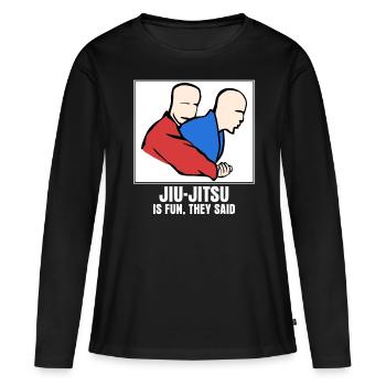 BJJ Ju-Jitsu Brésilien Jiu-Jitsu - T-shirt manches longues Premium bio Femme - noir - Devant - Julia (174cm)