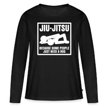 Brésilien Ju-Jitsu Jiu-Jitsu BJJ - T-shirt manches longues Premium bio Femme - noir - Devant - Julia (174cm)