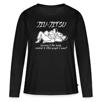 Ju-Jitsu Brésilien Jiu-Jitsu Sweat BJJ - T-shirt manches longues Premium bio Femme - noir - Devant - Julia (174cm)