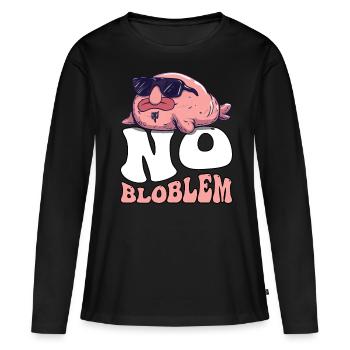 Groovy Blobfish - T-shirt manches longues Premium bio Femme - noir - Devant - Julia (174cm)
