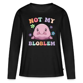 Groovy Blobfish - T-shirt manches longues Premium bio Femme - noir - Devant - Julia (174cm)