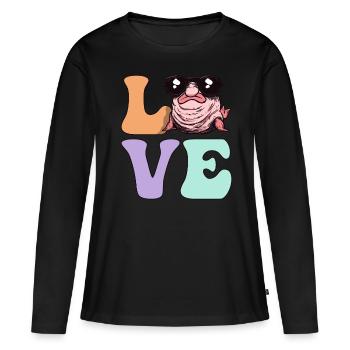 Groovy Blobfish - T-shirt manches longues Premium bio Femme - noir - Devant - Julia (174cm)