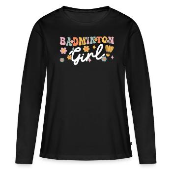 Joueur groovy - T-shirt manches longues Premium bio Femme - noir - Devant - Julia (174cm)