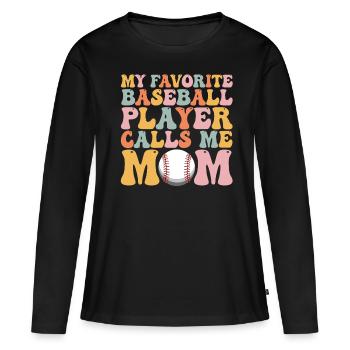 Maman Groovy - T-shirt manches longues Premium bio Femme - noir - Devant - Julia (174cm)