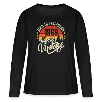 1969 Vintage - Geburtstagsgeschenk 1969 Retro 1969 - Frauen Premium Bio Langarmshirt - Schwarz - Vorne - Julia (174cm)