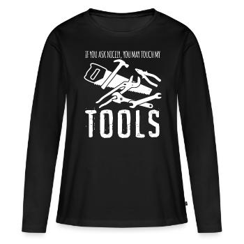 Tool Craftsman Tools - Women's Premium Organic Long Sleeve Shirt - black - Front - Julia (174cm)