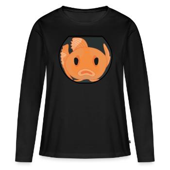 Poisson rouge Poisson rouge Poissons rouges - T-shirt manches longues Premium bio Femme - noir - Devant - Julia (174cm)