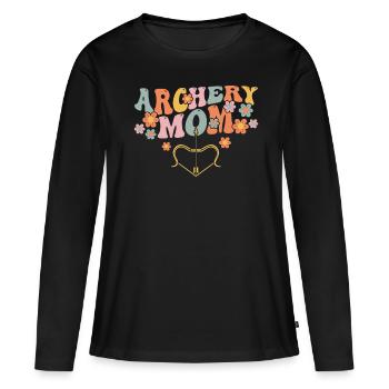 Groovy Archer - T-shirt manches longues Premium bio Femme - noir - Devant - Julia (174cm)