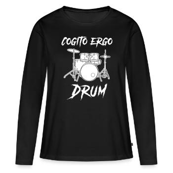 Drummer Drums Drum Set Drum - Women's Premium Organic Long Sleeve Shirt - black - Front - Julia (174cm)