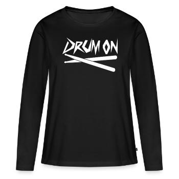 Drums Drum Set Drum Drummer - Women's Premium Organic Long Sleeve Shirt - black - Front - Julia (174cm)