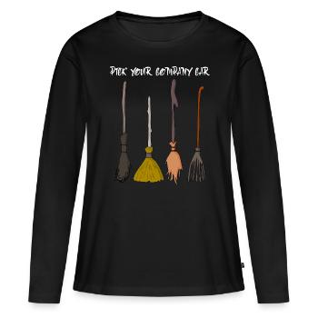 Witch's Broom Halloween Witch Witchcraft - Women's Premium Organic Long Sleeve Shirt - black - Front - Julia (174cm)