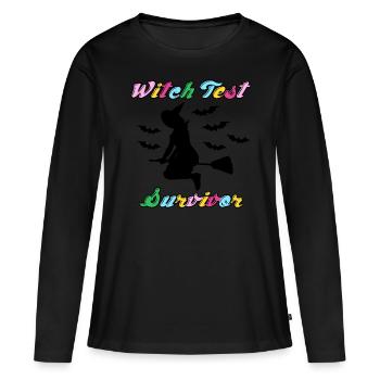 Witch Test Witchcraft Witch's Broom - Women's Premium Organic Long Sleeve Shirt - black - Front - Julia (174cm)