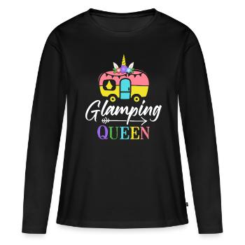 Weiblicher Glamper - Frauen Premium Bio Langarmshirt - Schwarz - Vorne - Julia (174cm)