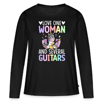 Guitariste, guitariste - T-shirt manches longues Premium bio Femme - noir - Devant - Julia (174cm)