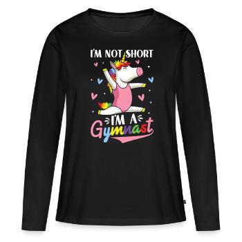 Roue de charrette de gymnastique drôle - T-shirt manches longues Premium bio Femme - noir - Devant - Julia (174cm)