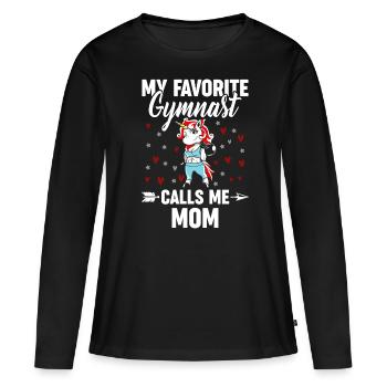 Roue de charrette de gymnastique - T-shirt manches longues Premium bio Femme - noir - Devant - Julia (174cm)
