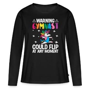 Gymnastique Roue De Charrette Fille - T-shirt manches longues Premium bio Femme - noir - Devant - Julia (174cm)