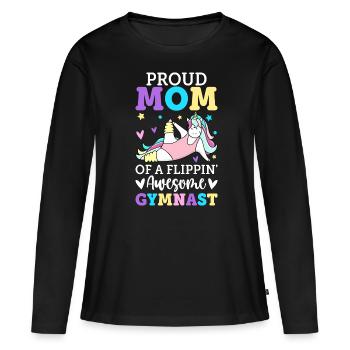Gymnastique Roue De Charrette Fille - T-shirt manches longues Premium bio Femme - noir - Devant - Julia (174cm)