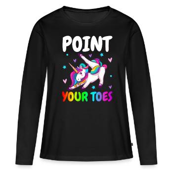 Gymnastique Gymnaste Roue De Charrette Fille - T-shirt manches longues Premium bio Femme - noir - Devant - Julia (174cm)