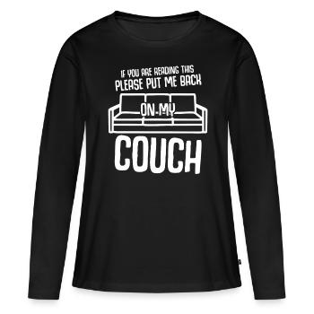 Couch Sofa - Frauen Premium Bio Langarmshirt - Schwarz - Vorne - Julia (174cm)